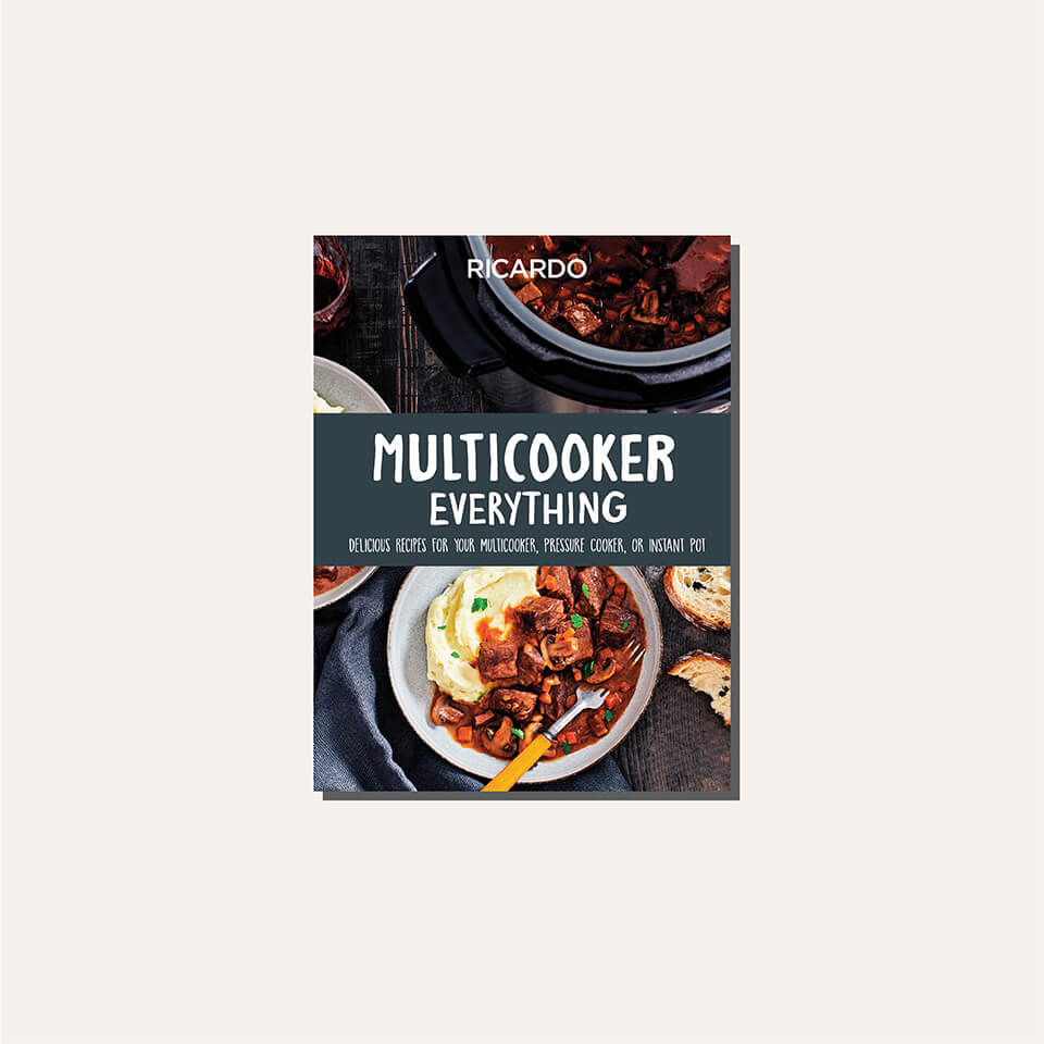 A cookbook cover in a tan frame