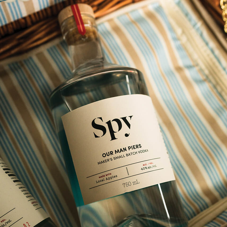 A bottle of clear spirits