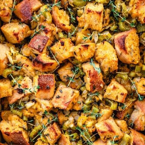 A closeup shot of stuffing