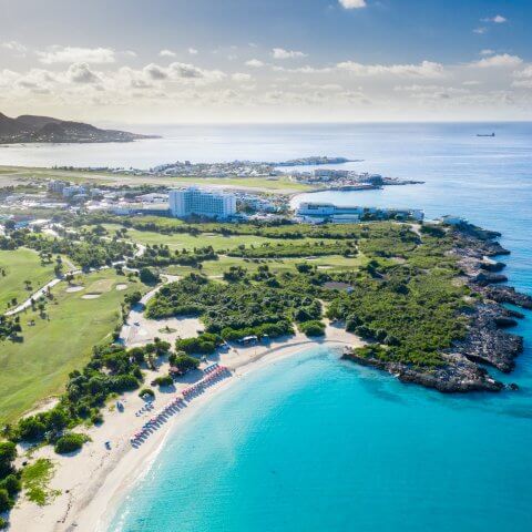 Overhead image of beach