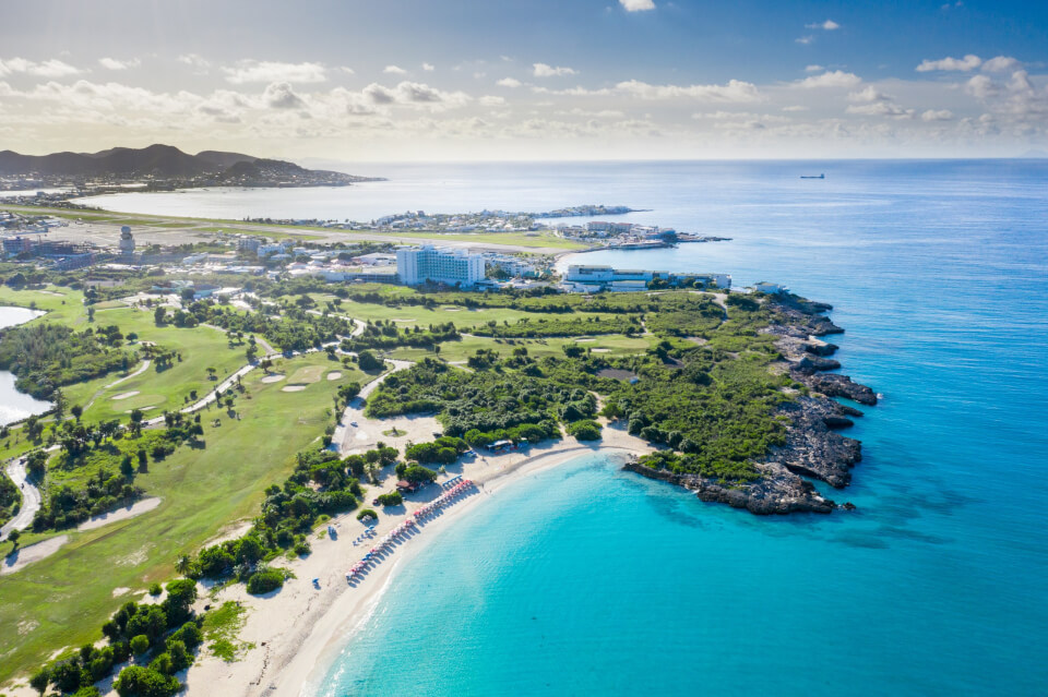 Overhead image of beach