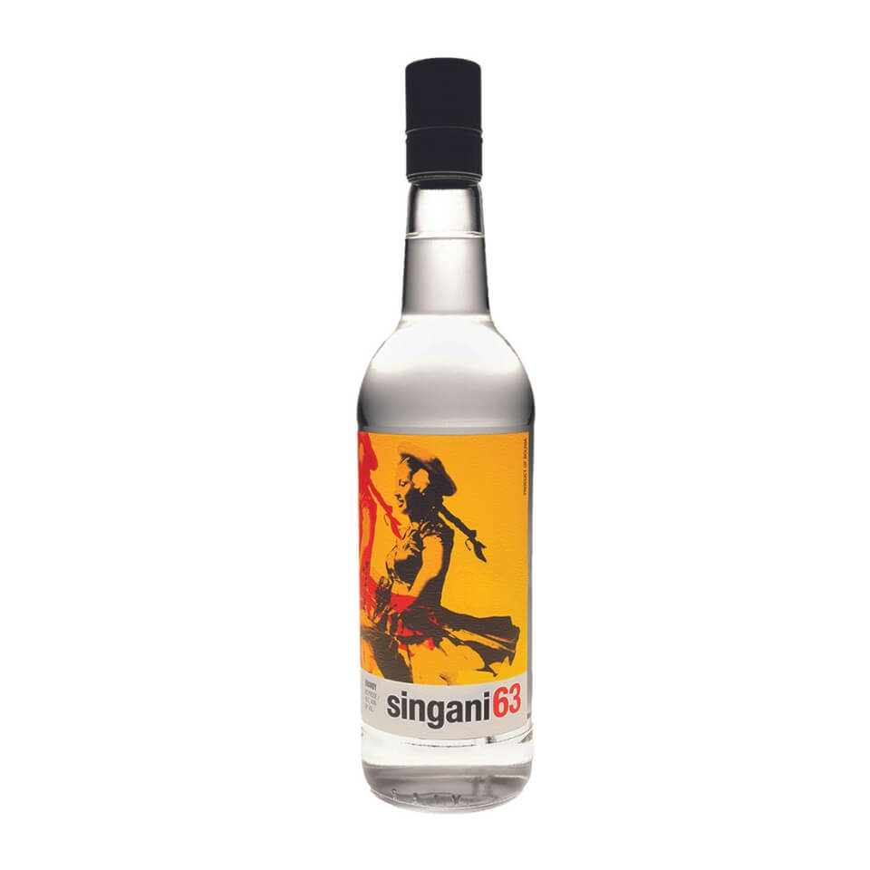 A bottle of clear spirit