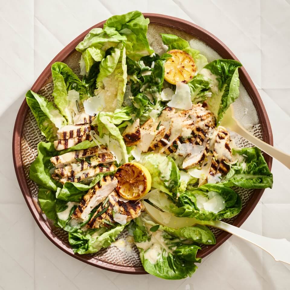 The ultimate grilled chicken caesar salad
